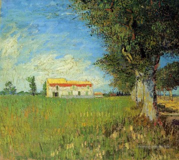 Ferme dans un champ de blé Vincent van Gogh Peinture à l'huile